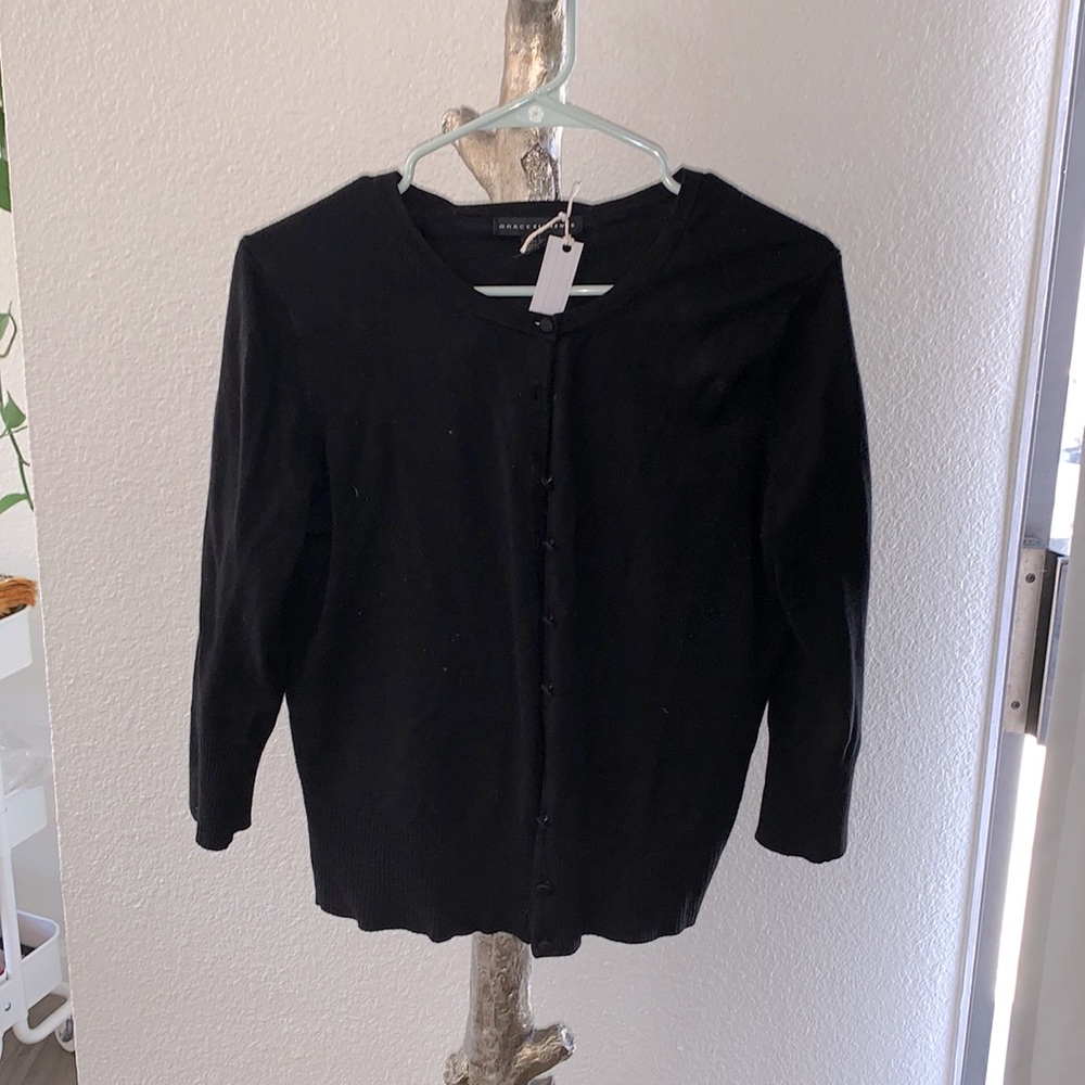 Black Button up Cardigan